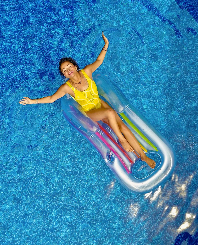 Photo of a woman with pool hair