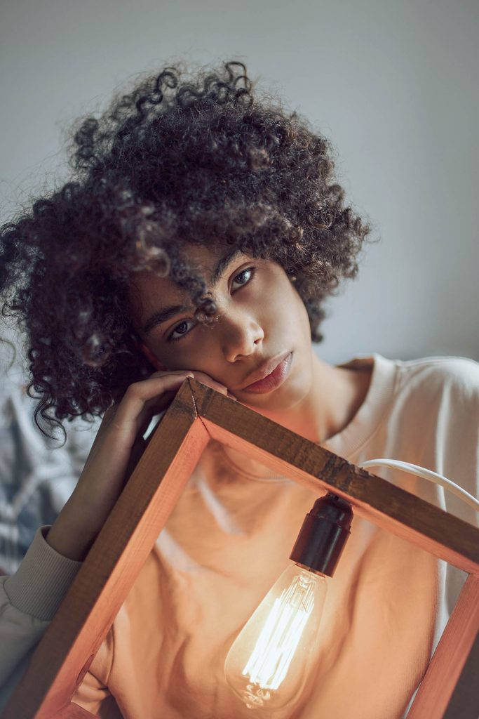 woman with coily hair