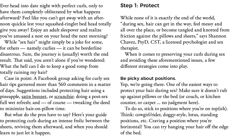 Ever head into date night with perfect curls, only to have them completely obliterated by what happens afterward  Fee   