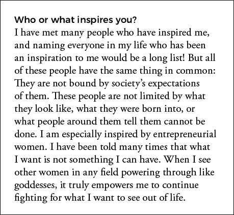 Who or what inspires you  I have met many people who have inspired me, and naming everyone in my life who has been an   