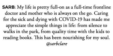 SARB: My life is pretty full-on as a full-time frontline doctor and mother who is always on the go  Caring for the si   