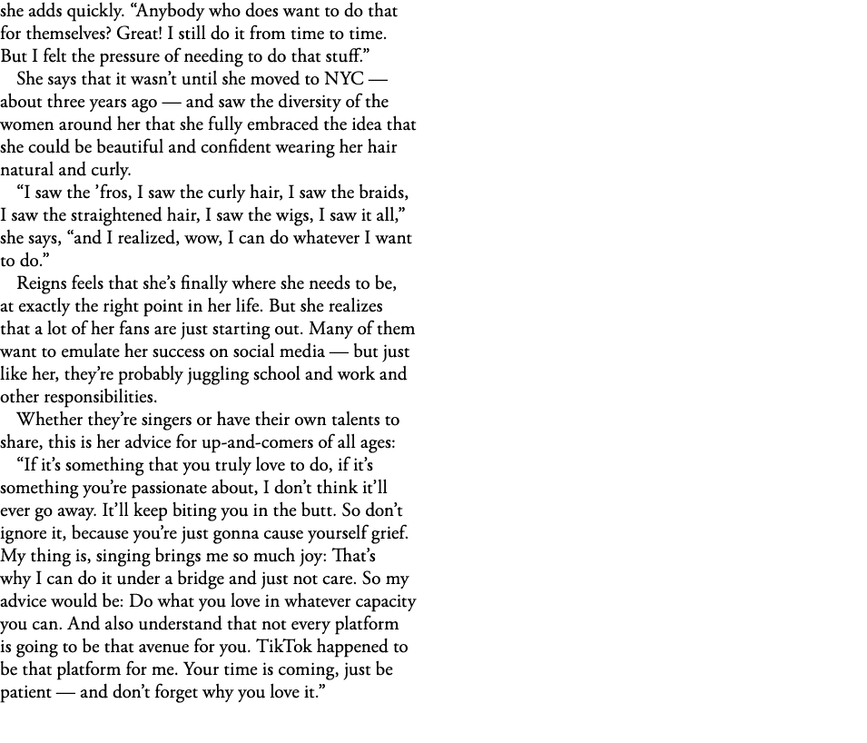 she adds quickly   Anybody who does want to do that for themselves  Great  I still do it from time to time  But I fel   