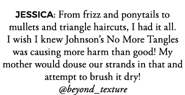 JESSICA: From frizz and ponytails to mullets and triangle haircuts, I had it all  I wish I knew Johnson s No More Tan   