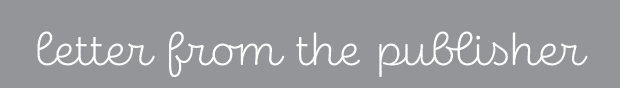 letter from the publisher
